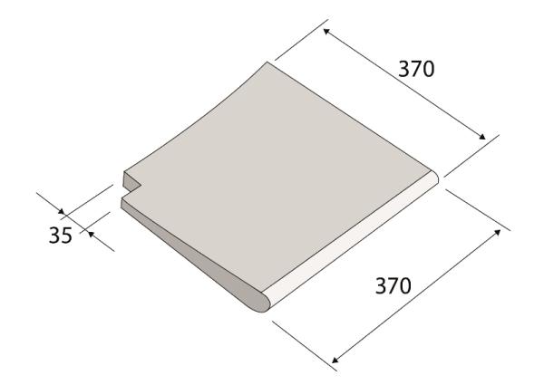 Gobi Poolrandstein, Farbe: Sandfarbe, äußere gerade Ecke